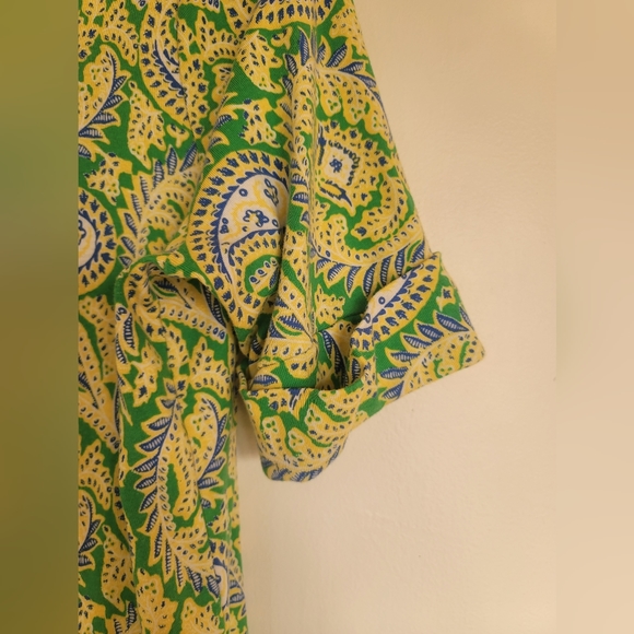Lauren Ralph Lauren 2X Green Paisley Blouse 100% cotton - Picture 2 of 9